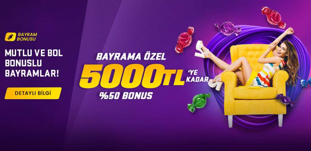 Bayramınız TrBet ile daha da özel! 10-11-12 Nisan'da 5000 TL'ye kadar %50 bonus fırsatını kaçırmayın. TrBet'te eğlencenizi ve kazançlarınızı artırın, mutlu ve bol bonuslu bir bayram geçirin!