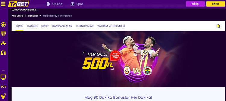 TrBet Her Gole 500 TL Bonus!