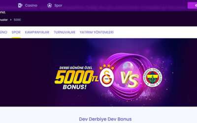 Derbi Gününe Özel 5000 TL Bonus!